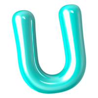 Font U 3D Render png