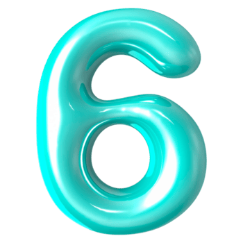 número 6 3d render png