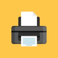 Printer icon in flat style. Office machine illustration on isolated background. Printout sign business concept. vector