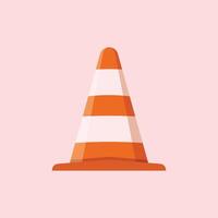 Traffic cone icon in flat style. Safety obstacle illustration on isolated background. Construction barrier sign business concept. vector
