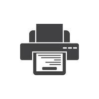 Printer icon in flat style. Office machine illustration on isolated background. Printout sign business concept. vector