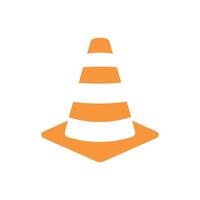 Traffic cone icon in flat style. Safety obstacle illustration on isolated background. Construction barrier sign business concept. vector