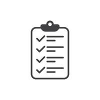 Clipboard with checklist icon in flat style. Planning and organization of work illustration on isolated background. Document sign business concept. vector