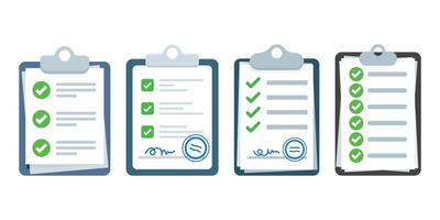 Clipboard with checklist icon in flat style. Planning and organization of work illustration on isolated background. Document sign business concept. vector