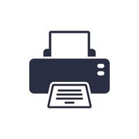 Printer icon in flat style. Office machine illustration on isolated background. Printout sign business concept. vector