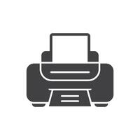 Printer icon in flat style. Office machine illustration on isolated background. Printout sign business concept. vector