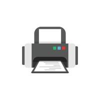 Printer icon in flat style. Office machine illustration on isolated background. Printout sign business concept. vector
