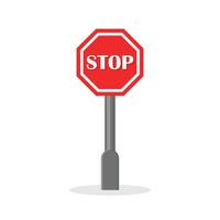 Stop sign icon in flat style. Traffic control illustration on isolated background. Attention sign business concept. vector