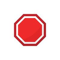 Stop sign icon in flat style. Traffic control illustration on isolated background. Blank attention sign business concept. vector
