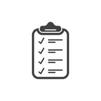 Clipboard with checklist icon in flat style. Planning and organization of work illustration on isolated background. Document sign business concept. vector
