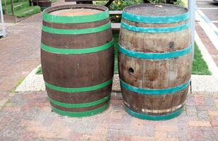 Large barrel for transporting liquids. photo