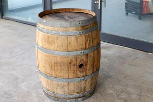 Large barrel for transporting liquids. photo