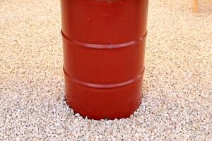 Large barrel for transporting liquids. photo
