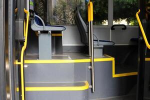 Body parts of a city bus close-up. photo