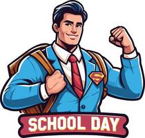 Back to School day student charachter for a also design vector