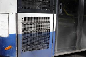 Body parts of a city bus close-up. photo