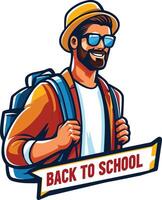 Back to School day student charachter for a also design vector