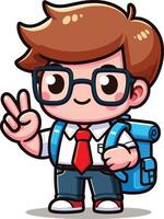 Back to School day student charachter for a also design vector