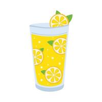 Lemonade in a glass on a white background. illustration vector
