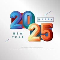2025 happy are year with 3d gradient for horizontal design vector