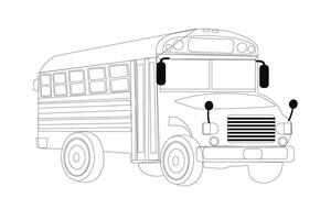 School bus icon, Flat style illustration isolated on white background. vector