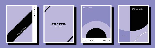 Minimalist geometric background set. Abstract creative polygon backdrop. Simple and vibrant poster design bundle. Suitable for social media template, branding, advertising, promotion, or cover. vector
