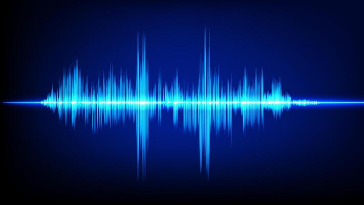 Abstract Sound Wave Blue Digital Frequency wavelength graphic design Illustration