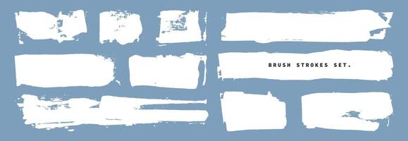 White paint texture set. Grunge painting brush strokes element. Artistic color block. Suitable for artwork graphic element. vector