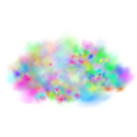 An explosion of colorful smoke clouds.Multicolor fog with blue and yellow particles.Explosions of color powder. png