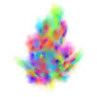 An explosion of colorful smoke clouds.Multicolor fog with blue and yellow particles.Explosions of color powder. png