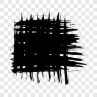 Black brush stroke in square form. Hand drawn ink spot isolated on background. illustration vector