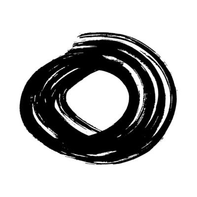 Black grunge brush strokes in circle form
