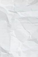 White clean crumpled notebook paper with lines vector