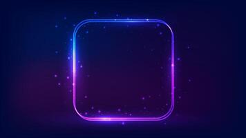 Neon double frame with shining effects vector