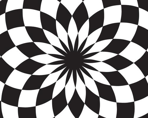 Black and white abstract pattern. Art design geometric shape background. Graphic visual disort style.