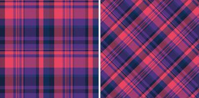 Tartan pattern fabric of textile texture with a seamless plaid background check. Set in dark colors. Garment industry trends. vector