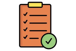Meal plan icon. menu list with check marks. icon related to monitor nutrition. colored outline icon style. health elements illustration vector