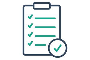 Meal plan icon. menu list with check marks. icon related to monitor nutrition. line icon style. health elements illustration vector