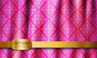 Thai luxury pattern pink background. Lai Thai element pattern. Dark pink theme for text-based compositions ads, book covers, Digital interfaces, print design templates. vector