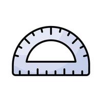 A precise and creative protractor icon, suitable for measuring angles and geometric functions vector