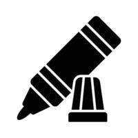 A marker is a writing tool with a felt tip used for drawing, writing, or highlighting on surfaces like paper, whiteboards vector