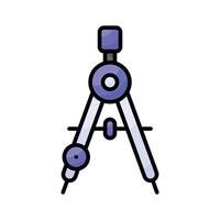 A precise geometric compass icon, perfect for indicating drafting, drawing, and mathematical functions vector