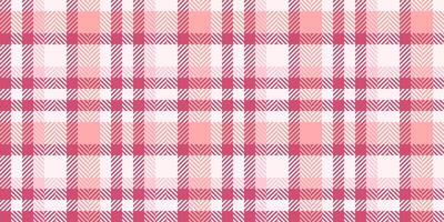 Basic texture fabric check, oilcloth seamless pattern. Classy tartan plaid textile background in red and lavender blush colors. vector