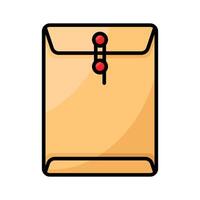 A flat paper container used to enclose letters or documents for mailing vector