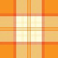 Reel texture fabric, tone plaid tartan check. Idea background textile pattern seamless in orange and light yellow colors. vector