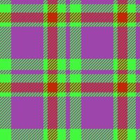 Twill textile background seamless, scenery check plaid fabric. Classy pattern tartan texture in purple and green colors. vector