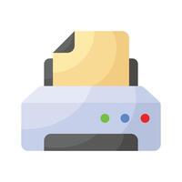 A streamlined printer icon representing printing functionality for documents, images, and more vector