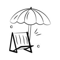 An editable icon of deck chair in modern style, easy to use of sunbed vector