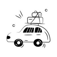 An icon of taxi in trendy style, local transport automobile vector