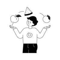 A man playing with fruits, ready to use character illustration vector